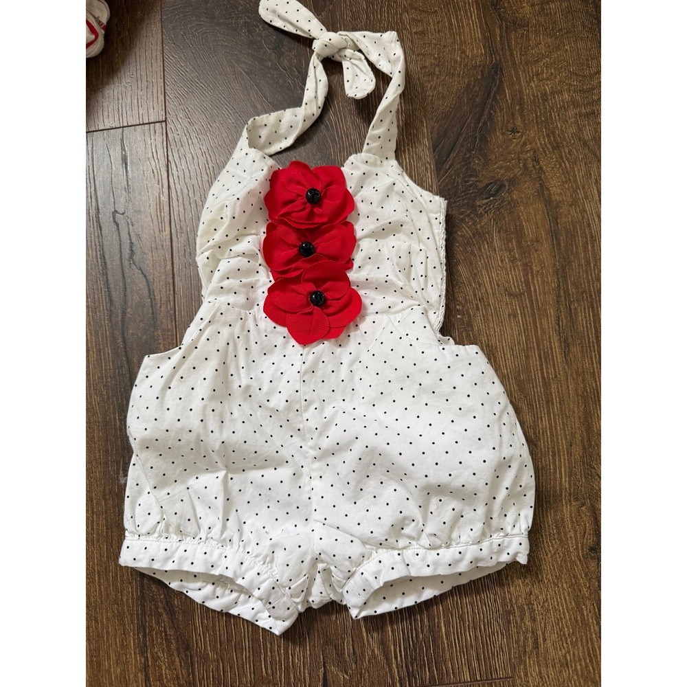 Vintage Janie and Jack htf rare vintage bloom poppy 3-6 romper bubble‎